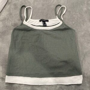 Forever 21 green cropped tank top